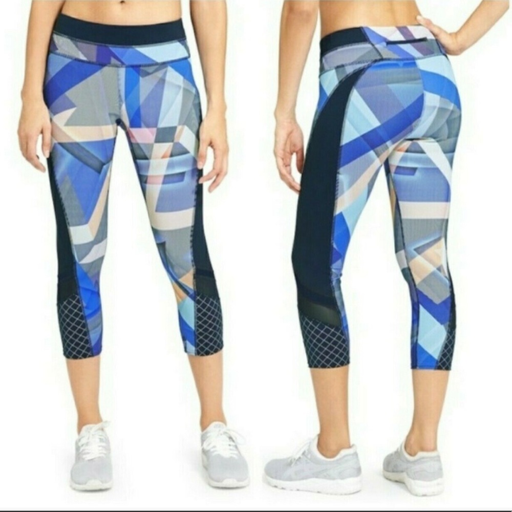 Athleta Crop Geometric Mesh Paneling Size S